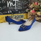 Blue Buckle Shoe in Heel - Maha fashions -