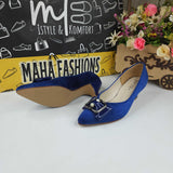 Blue Buckle Shoe in Heel - Maha fashions -
