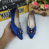 Blue Buckle Shoe in Heel - Maha fashions -