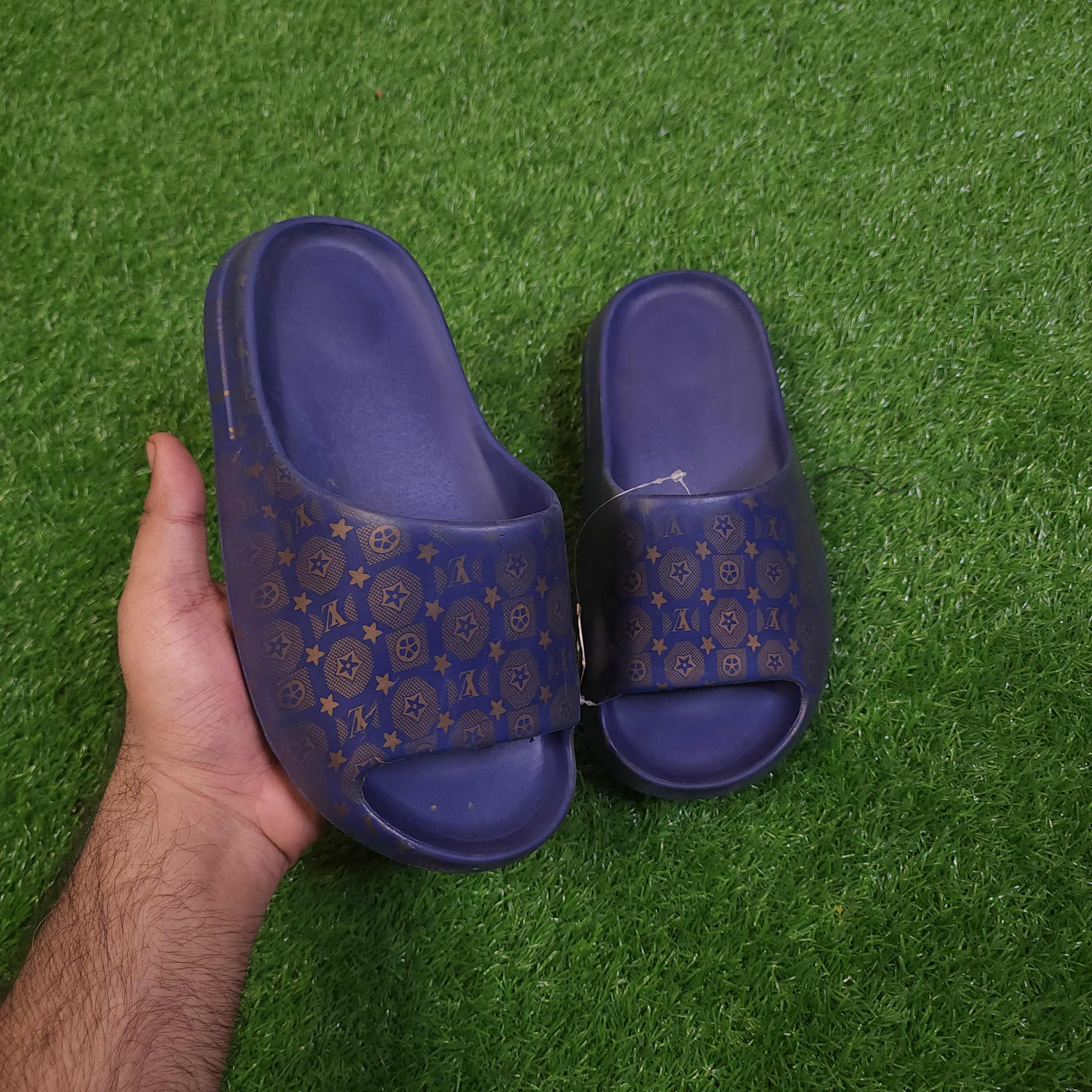 Blue Printed Comfy Slippers - Maha fashions -  Women Footwear