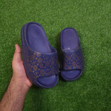Blue Printed Comfy Slippers - Maha fashions -  Women Footwear