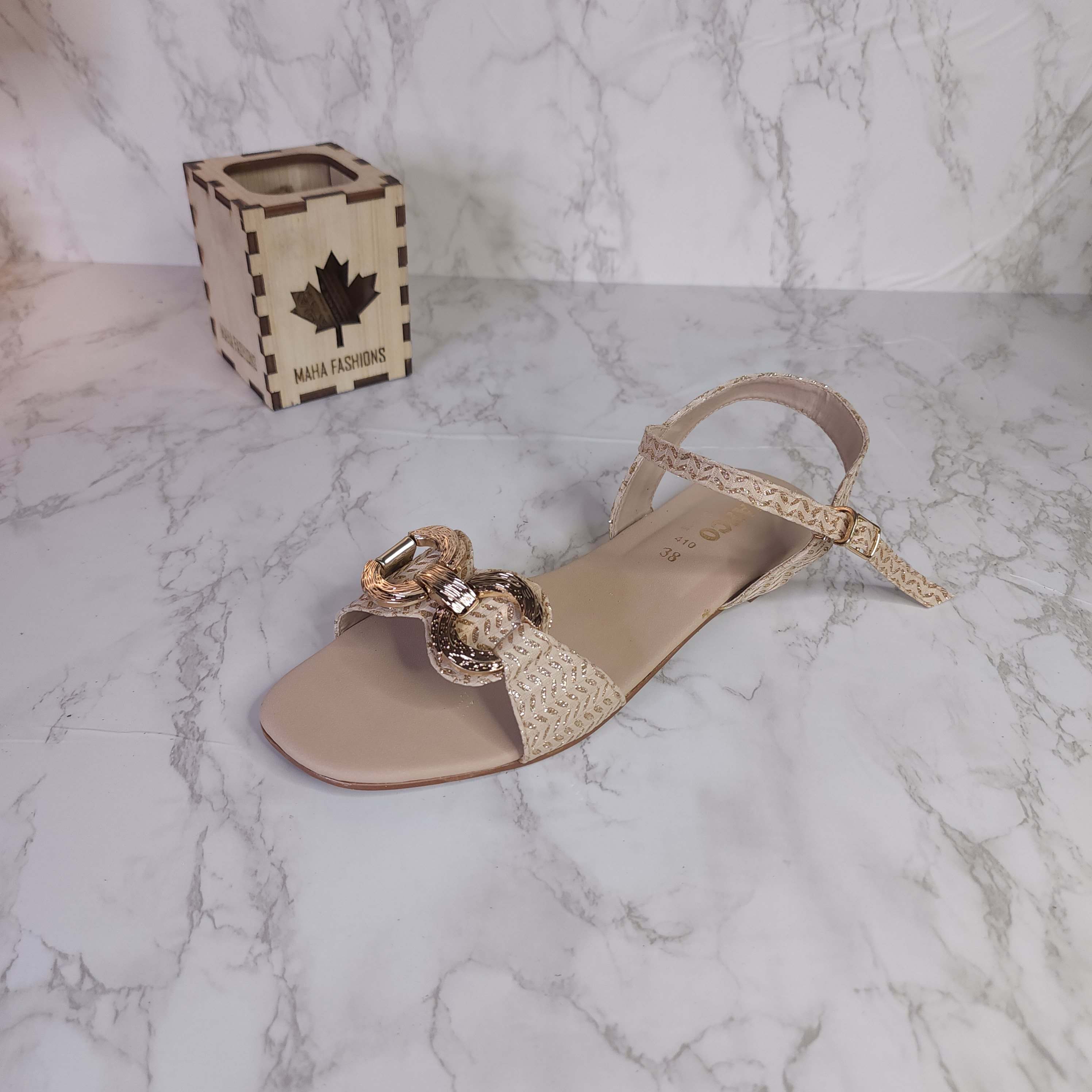 Fown Buckle Sandals - Maha fashions -  Women Footwear