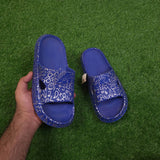 Blue Printed Slippers in Comfy Sole - Maha fashions -  Women Footwear