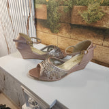 Peach Casual Sandals In Wedge