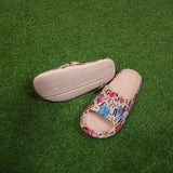 Beige Multi Printed Slipper - Maha fashions -  Women Footwear