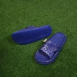 Blue Printed Slippers in Comfy Sole - Maha fashions -  Women Footwear