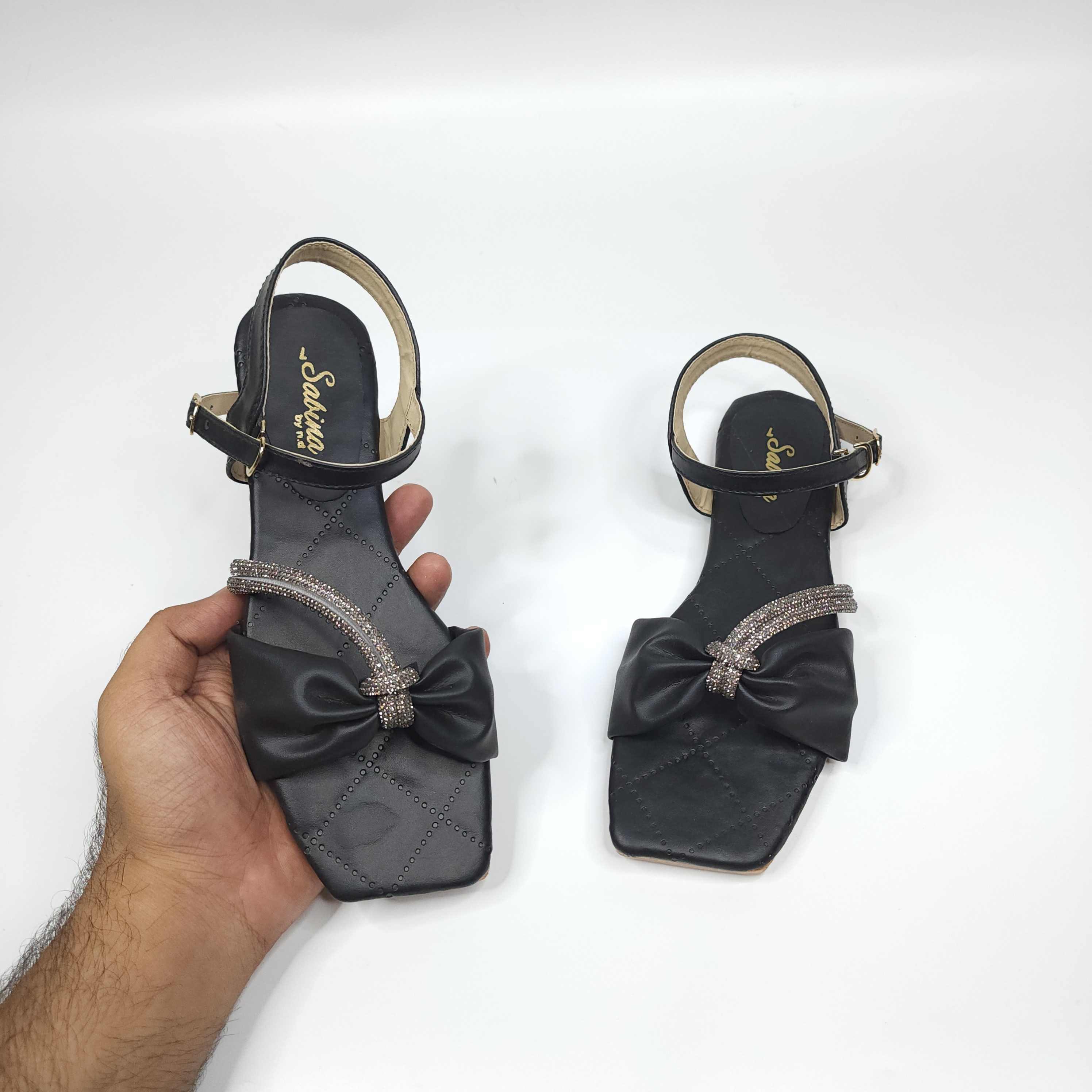 Black Studs Sandals - Maha fashions -  Women Footwear
