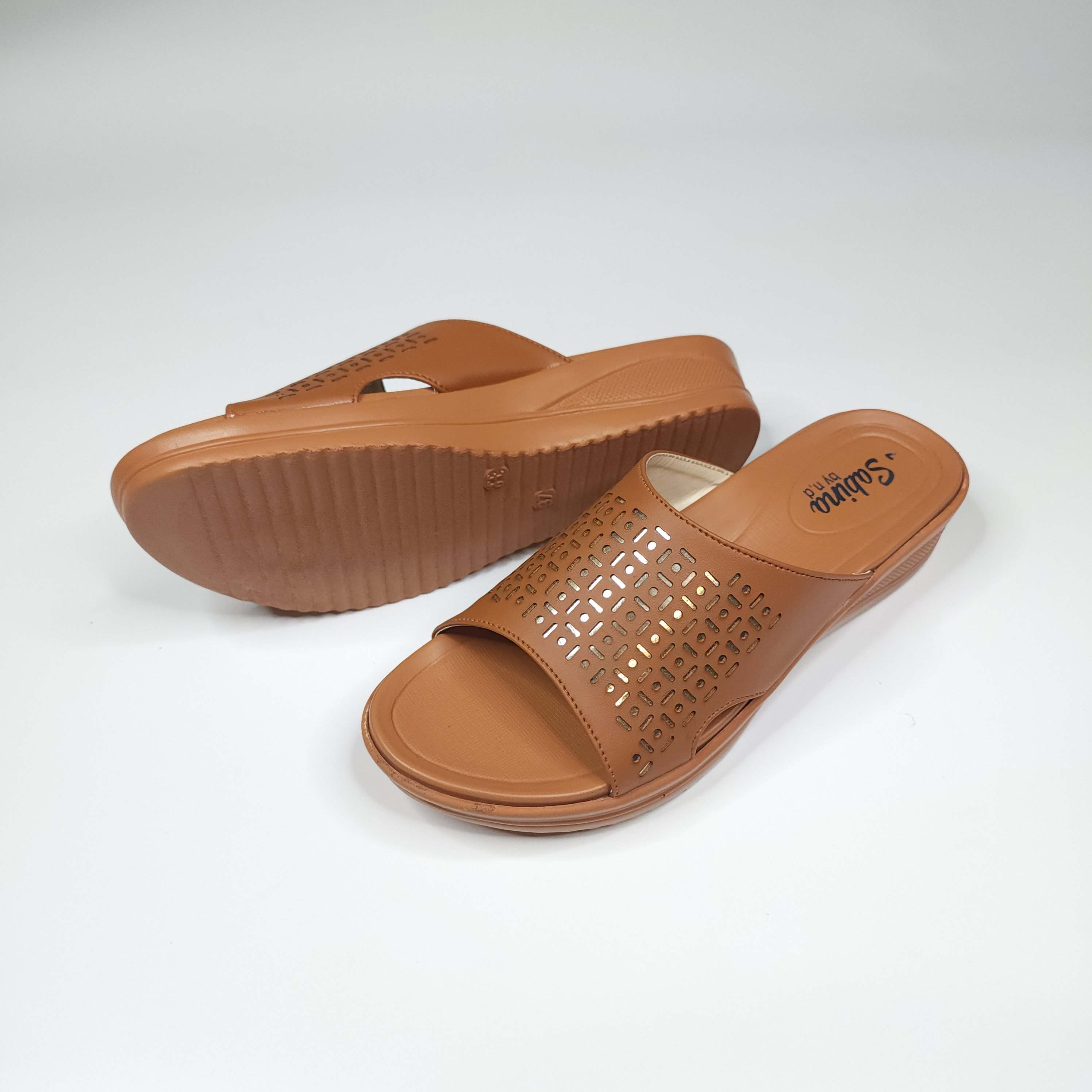 Mustard Slippers in Short Wedge - Maha fashions -  Women Footwear