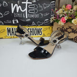 Black Sandals in Heels With Buckle - Maha fashions -  