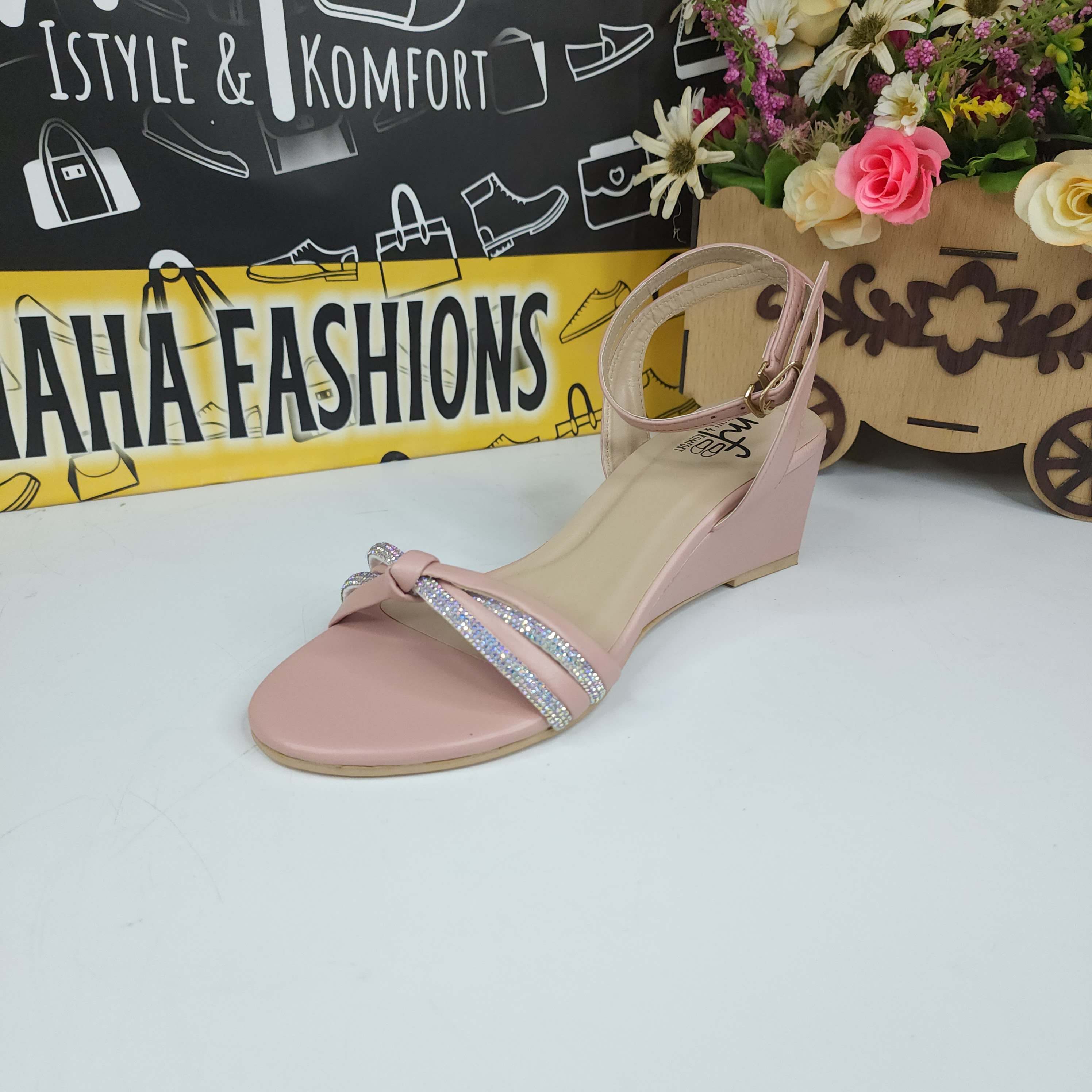 Pink Studs Sandals - Maha fashions -  Women Footwear