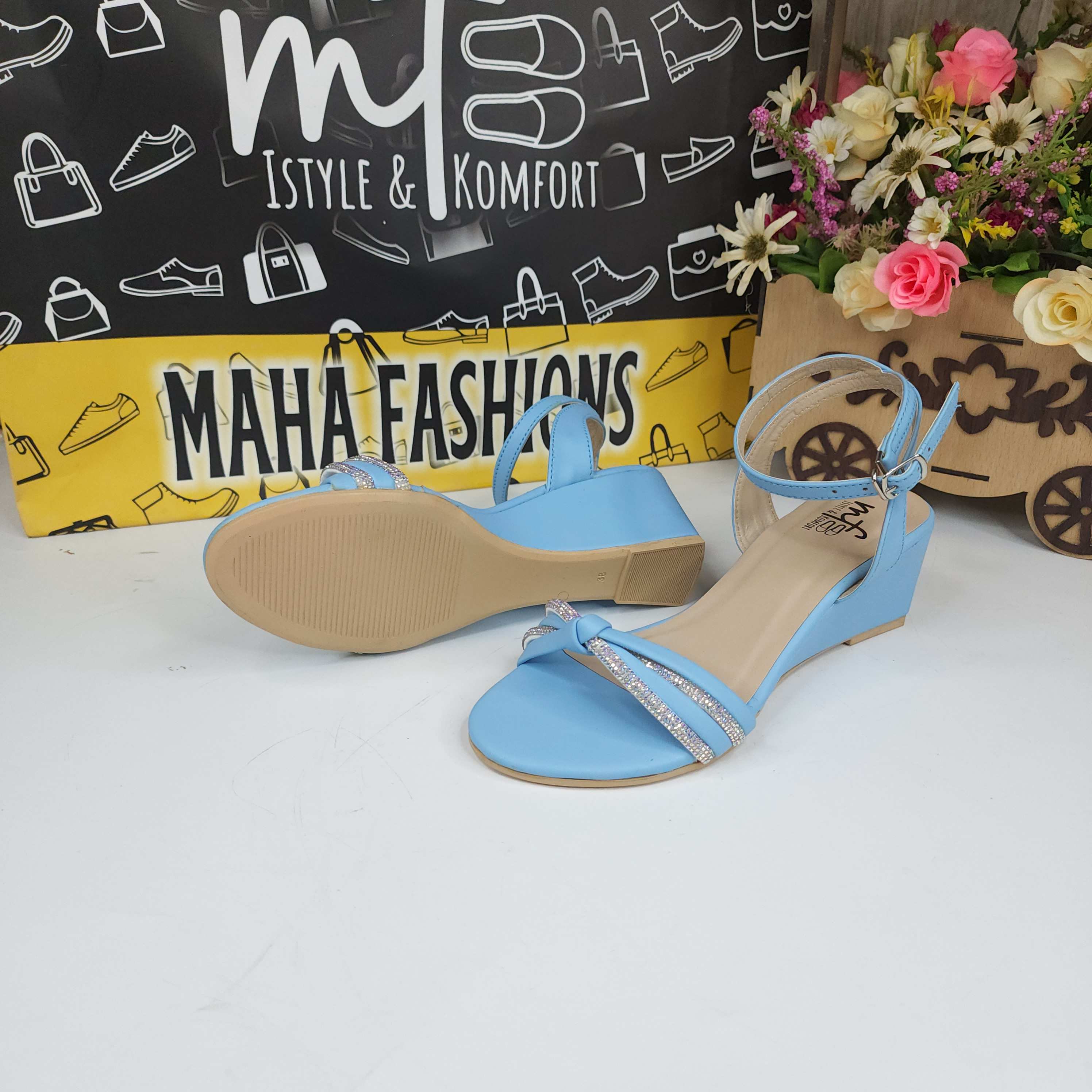 Firozi Studs Sandals - Maha fashions -  Women Footwear