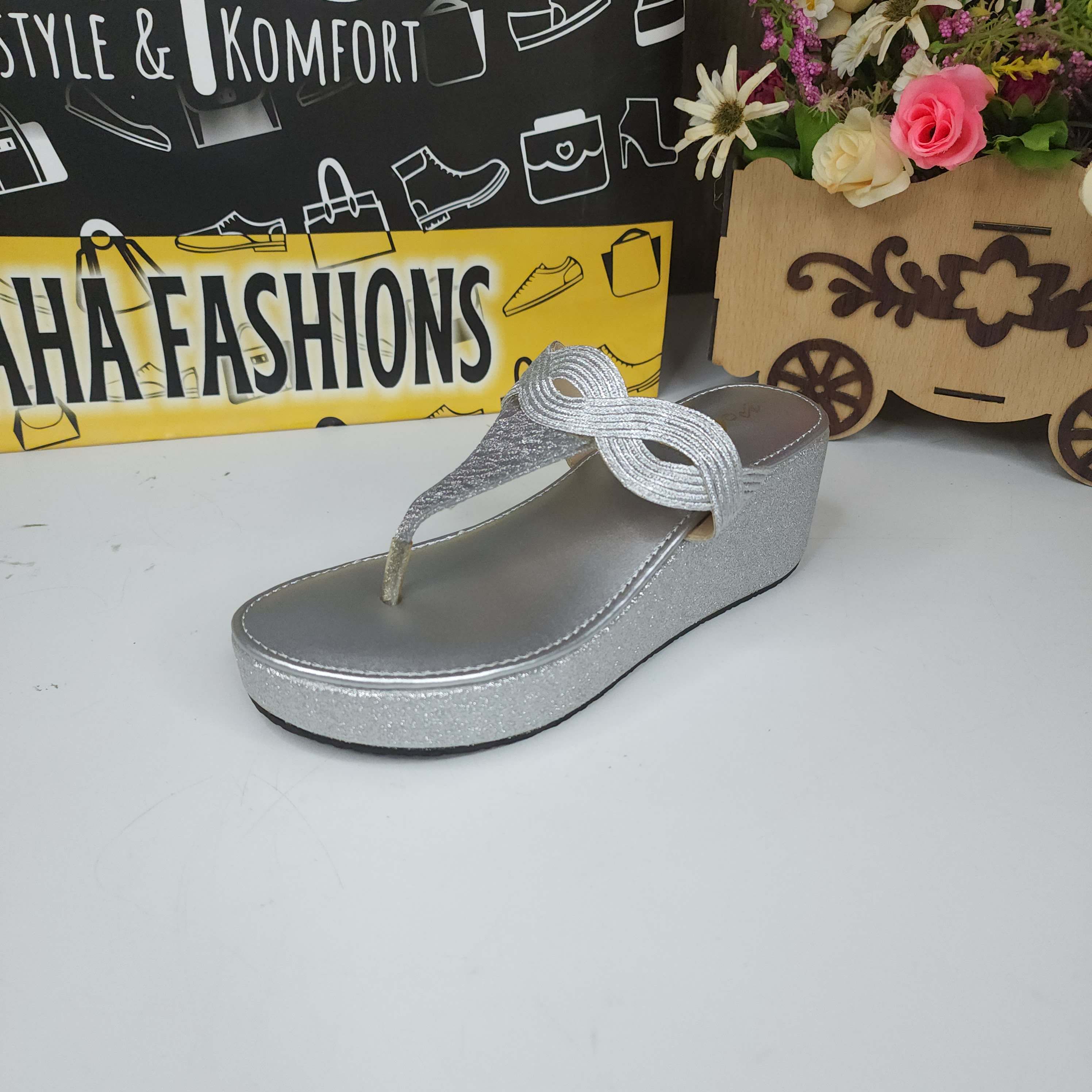 Silver Slippers - Maha fashions -  Women Footwear