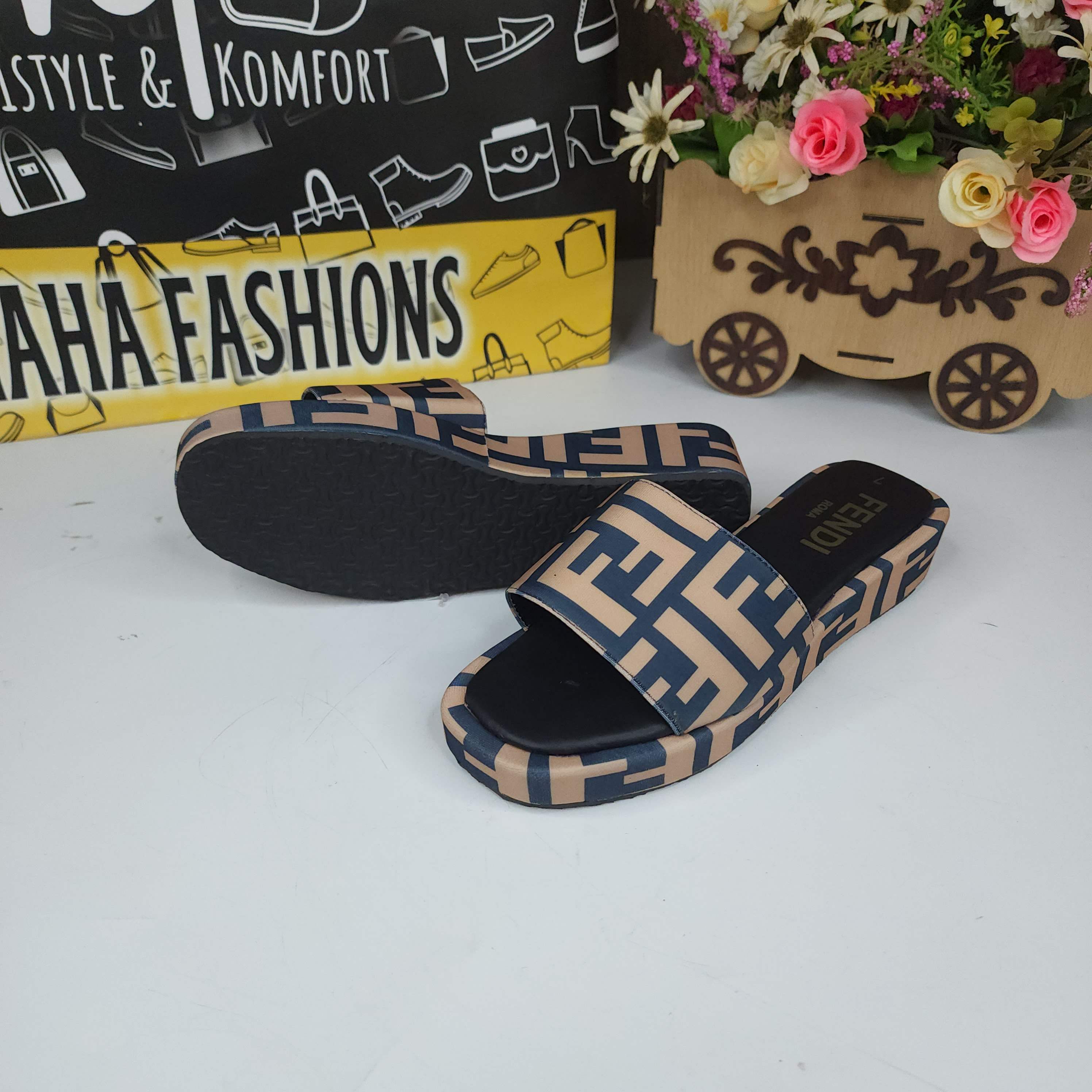 Brown Slippers - Maha fashions -  Women Footwear