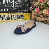 Navy Bow Pumps - Maha fashions -  Women Footwear