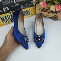 Blue Buckle Shoe in Heel - Maha fashions -  