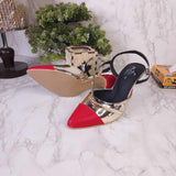 Red Golden Closetoe Sandals