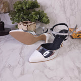 White Silver Closetoe Sandals