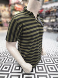 Green Black Classic Striped Polo Shirt - Maha fashions -  