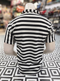 White Black Classic Striped Polo Shirt - Maha fashions -  