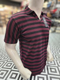 Purple Black Classic Striped Polo Shirt - Maha fashions -  