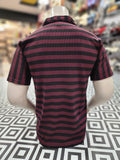 Purple Black Classic Striped Polo Shirt - Maha fashions -  