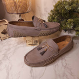 Grey Premium Tassel Loafers - Maha fashions -  Men Footwear