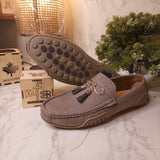 Grey Premium Tassel Loafers - Maha fashions -  Men Footwear