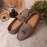 Grey Premium Tassel Loafers - Maha fashions -  Men Footwear