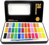Keep Smiling 36 Solid Watercolor Set In Tin Box - Maha fashions -  Stationery