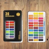 Keep Smiling 36 Solid Watercolor Set In Tin Box