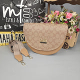 Semi Circle Beige Handbag