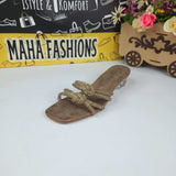 Brown Studs Slippers - Maha fashions -  Women Footwear