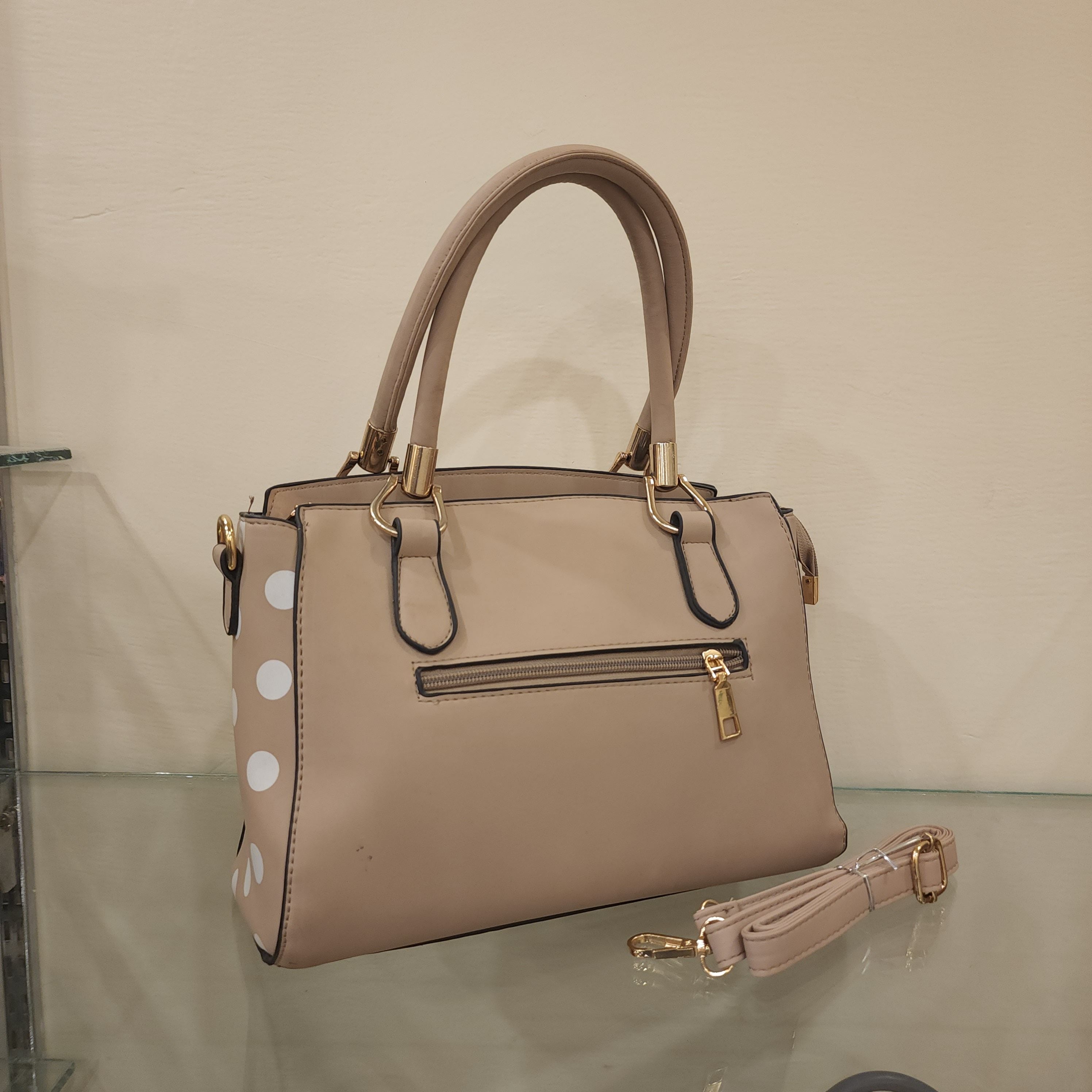 Beige Polkadot Handbags - Maha fashions -  Handbags & Wallets