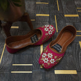Pink Embriodery Khussa - Maha fashions -  Women Footwear