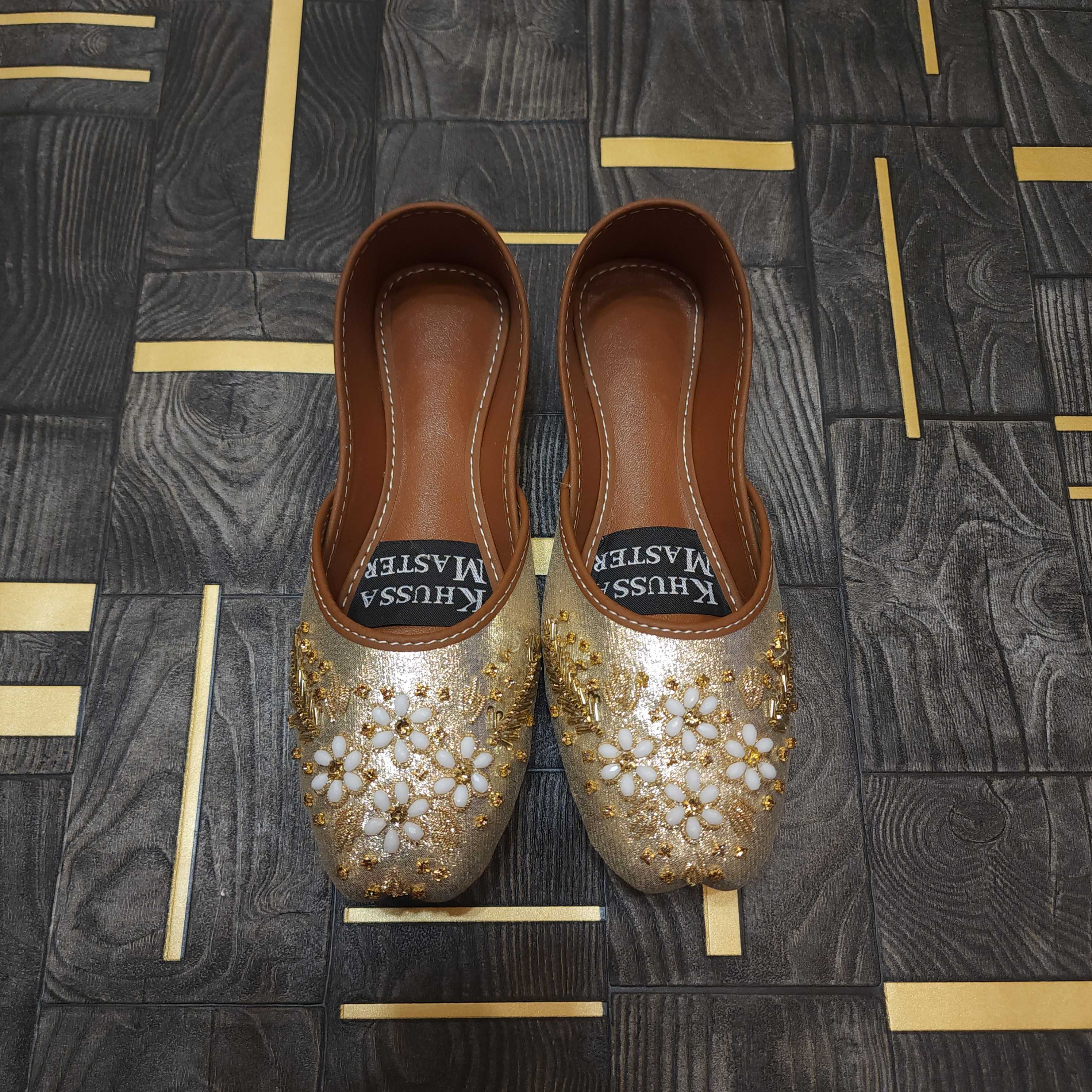 Golden Embriodery Khussa - Maha fashions -  Women Footwear