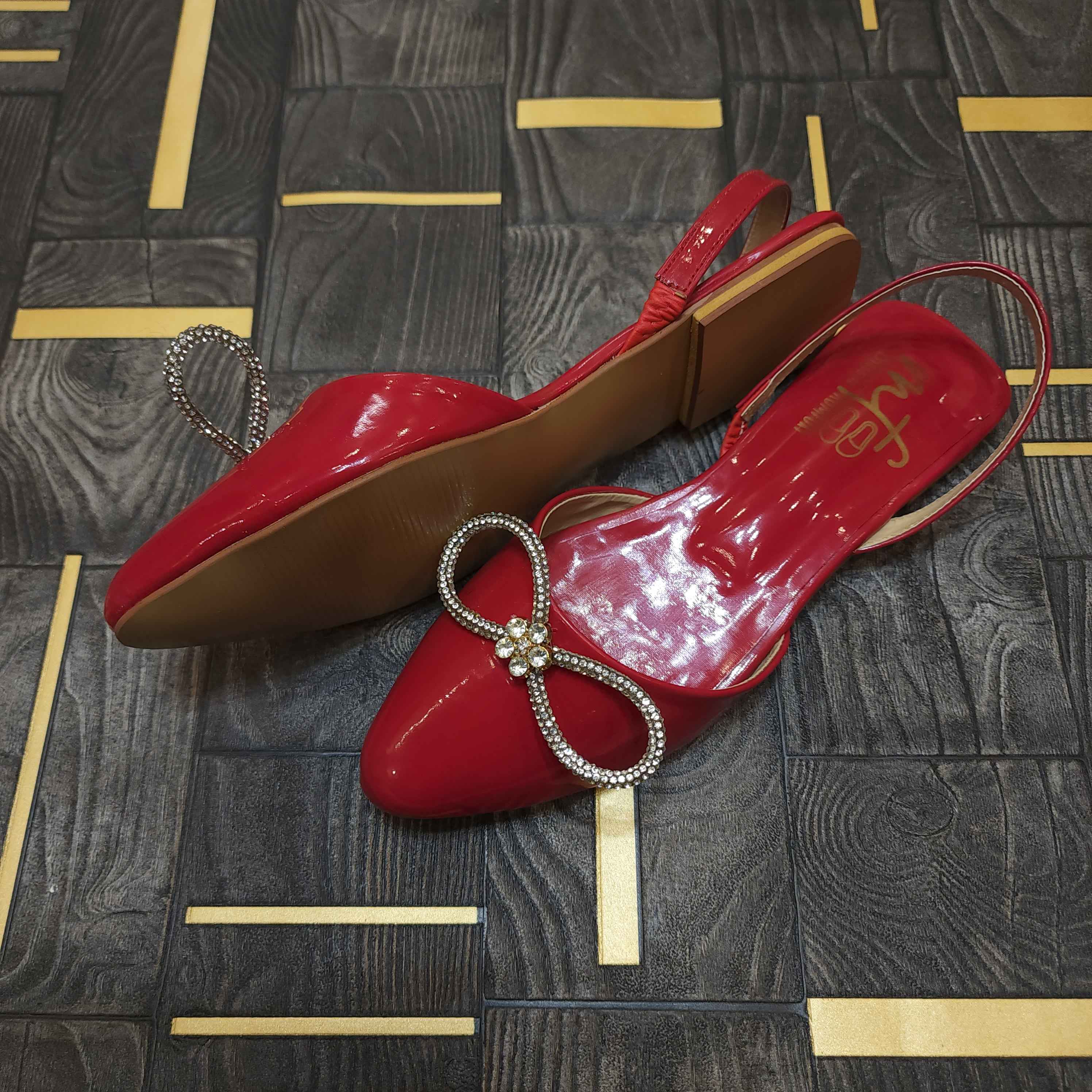 Red Close Toe Sandals - Maha fashions -  Women Footwear