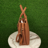Camel Three Zip Handbags - Maha fashions -  Handbags & Wallets