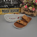 Buckle Camel Slippers - Maha fashions -  Men Footwear