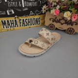 Buckle Beige Slippers - Maha fashions -  Men Footwear