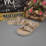 Buckle Beige Slippers - Maha fashions -  Men Footwear