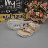 Buckle Beige Slippers - Maha fashions -  Men Footwear