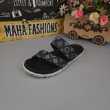 Buckle Black Slippers - Maha fashions -  Men Footwear