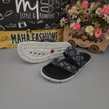 Buckle Black Slippers - Maha fashions -  Men Footwear