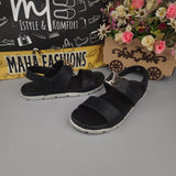 Black Sandals with Golden Buckle - Maha fashions -  Men Footwear