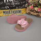 Pink Floral Slides - Maha fashions -  Women Footwear