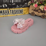 Pink Bow Softies For Her - Maha fashions -  Women Footwear
