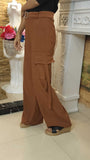 Brown Wide Leg Cargo