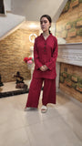 Red Two-Piece Co-Ord Set - Maha fashions -  Women Clothing