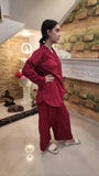 Red Two-Piece Co-Ord Set - Maha fashions -  Women Clothing