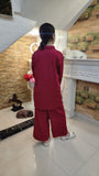 Red Two-Piece Co-Ord Set - Maha fashions -  Women Clothing
